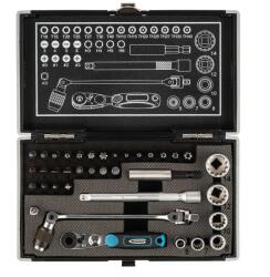 GROSS Gross bitek és fejek 1/4, kardánkulcs, racsnis, adapter, S2, 37 db (11625)