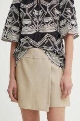 Bruuns Bazaar szoknyanadrág CindySusBBElica skirt/shorts bézs, sima, magas derekú, BBW4024 - bézs 38