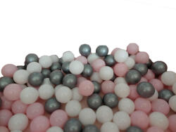  150 db golyó száraz gyermekmedencéhez - fehér, ezüst, rózsaszín