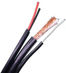  Koaxiális légkábel RG 59, 2×1mm tápkábellel és 1, 2mm-es feszítőszállal 305m dob (koaxtap305)