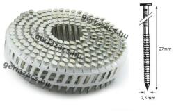 Műanyag tárazású galvanizált dobtáras szeg 25/27 csavart gépi szeg 16°-os - MAX FAP27V5 6000 db