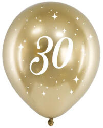 PartyDeco Lufi, évszámos (30), 6 db/cs/arany színben