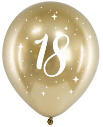 PartyDeco S. r. o Lufi, évszámos (18), 6 db/cs/arany színben