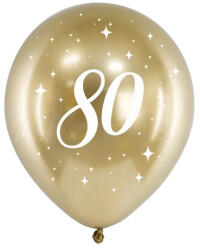 PartyDeco S. r. o Lufi, évszámos (80), 6 db/cs/arany színben