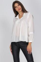 RohBoutique Bluza babydoll din bumbac, crem cu broderie, ROH BR2800