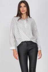 RohBoutique Camasa din bumbac cu dungi, alb si bleumarin, ROH BR2799