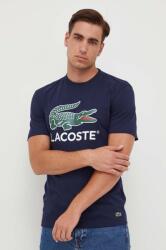 Lacoste pamut póló sötétkék, nyomott mintás - sötétkék S - answear - 31 990 Ft