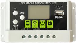  Szolár panel vezérlő 10A 12/24V Lithium, LiFePo4 és ólom-savas akkumulátorhoz KYZS-10A