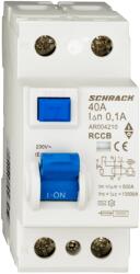 Schrack Intrerupator, diferential, Schrack, AMPARO, Tip AC, Bipolar, 2P, 40A, 100mA, 10kA (AR004210)