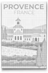 PontPöttyöző - Provence, Franciaország Méret: 40x60cm, Keretezés: Keret nélkül (csak a vászon), Szín: Kék
