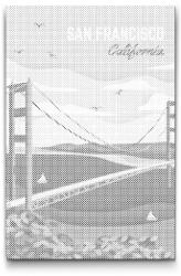  PontPöttyöző - San Francisco, Amerikai Egyesült Államok Méret: 40x60cm, Keretezés: Műanyagtáblával, Szín: Piros