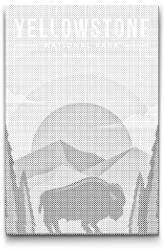  PontPöttyöző - Yellowstone Nemzeti Park Méret: 40x60cm, Keretezés: Keret nélkül (csak a vászon), Szín: Piros