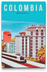 Gyémántszemes kirakó - Medellín, Kolumbia Méret: 40x60cm, Keretezés: Kartonlemezen, Gyémántok: Kerek