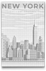 PontPöttyöző - New York, Amerikai Egyesült Államok Méret: 40x60cm, Keretezés: Keret nélkül (csak a vászon), Szín: Kék