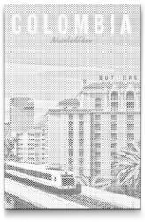 PontPöttyöző - Medellín, Kolumbia Méret: 40x60cm, Keretezés: Műanyagtáblával, Szín: Kék