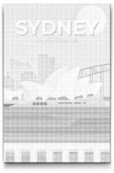  PontPöttyöző - Sydney, Ausztrália Méret: 40x60cm, Keretezés: Kartonlemezen, Szín: Kék