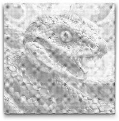  PontPöttyöző - Kígyó türkiz és narancs árnyalatokban Méret: 50x50cm, Keretezés: Műanyagtáblával, Szín: Piros
