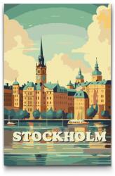  Festés számok szerint - Stockholm, Svédország Méret: 40x60cm, Keretezés: Keret nélkül (csak a vászon)