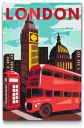 Festés számok szerint - London, Nagy Britannia 2 Méret: 40x60cm, Keretezés: Keret nélkül (csak a vászon)