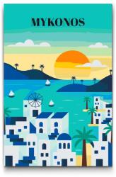  Festés számok szerint - Mykonos, Görögország Méret: 40x60cm, Keretezés: Műanyagtáblával