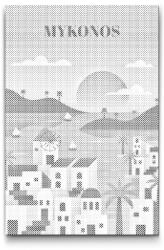 PontPöttyöző - Mykonos, Görögország Méret: 40x60cm, Keretezés: Kartonlemezen, Szín: Zöld