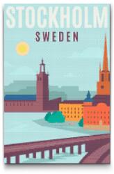 Gyémántszemes kirakó - Stockholm, Svédország 2 Méret: 40x60cm, Keretezés: Keret nélkül (csak a vászon), Gyémántok: Kerek