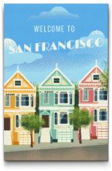Gyémántszemes kirakó - San Francisco, Amerikai Egyesült Államok 2 Méret: 40x60cm, Keretezés: Keret nélkül (csak a vászon), Gyémántok: Négyzet alakú