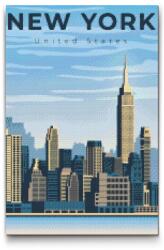  Gyémántszemes kirakó - New York, Amerikai Egyesült Államok Méret: 40x60cm, Keretezés: Keret nélkül (csak a vászon), Gyémántok: Kerek