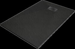 Mexen Hugo, téglalap alakú zuhanytálca SMC 110 x 80 cm, fekete, fekete huzat, 42708011-B (42708011-B)