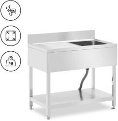 Royal Catering Mosogató asztal - 1 tál - rozsdamentes acél - 100 x 60 x 97 cm - Royal Catering (RCGS-1B100D6)