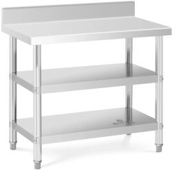 Royal Catering Rozsdamentes acél munkaasztal - ECO - 100 x 60 cm - 199 kg - közbenső polc - Royal Catering (RCAT-100/60-SPS3SH)