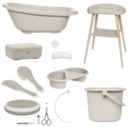 bébé-jou Sense plus 8 részes digitális babakád és kádállvány fürdető szett taupe b428905