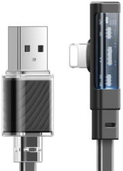 Mcdodo CA-3413 USB/Lightning Dichromatic 90 grade Fast Charging LED 100W 1.8m Negru (CA-3413)