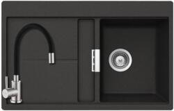 SCHOCK 103067+SAP4-F090KB - SCHOCK HKT BELVEDERE/Eden D-100A 1m 1cs 780x500mm Cristalite® gránit mosogató sötétszürke + ZEGOR álló csaptelep flexibilis kifolyócsővel fekete (103067+SAP4-F090KB)