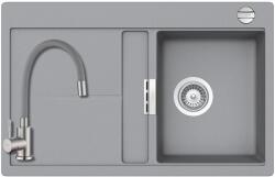 SCHOCK 103069+SAP4-F090GY - SCHOCK HKT BELVEDERE/Eden D-100A 1m 1cs 780x500mm Cristalite® gránit mosogató világosszürke + ZEGOR álló csaptelep flexibilis kifolyócsővel szürke (103069+SAP4-F090GY)