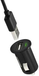 mobilNET Autós töltő USB 1A fekete, micro USB 1, 5 m kábel