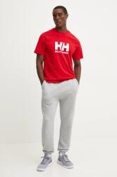 Helly Hansen pamut póló HH LOGO piros, férfi, nyomott mintás, 30396 - piros L