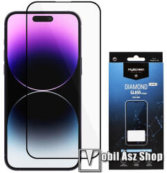 MyScreen DIAMOND GLASS LITE EDGE előlap védő karcálló edzett üveg - FEKETE - 9H, 0.33 mm, A teljes felületén tapad, a teljes kijelzőt védi - APPLE iPhone 16 (MD9229DGLFG)