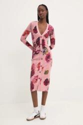 Desigual ruha MAXFLOWER SCR rózsaszín, mini, testhezálló, 24WWVF11 - rózsaszín XS