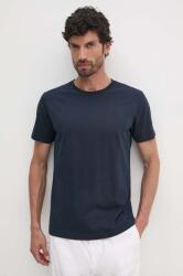 Hackett London pamut póló sötétkék, férfi, sima, HM500775 - sötétkék XL