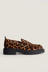 Hoff bőr mokaszin LEOPARD MARRON barna, női, lapos talpú, 22428004 SCHOOL - barna Női 40