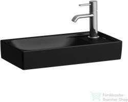 Laufen MEDA 46x23, 5 cm-es falra/bútorra szerelhető mosdó túlfolyó nélkül, jobb oldali csaplyukkal, matt fekete H8151137161141 (H8151137161141)