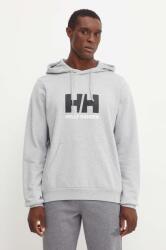 Helly Hansen pamut melegítőfelső HH LOGO szürke, férfi, nyomott mintás, kapucnis, 30394 - szürke L