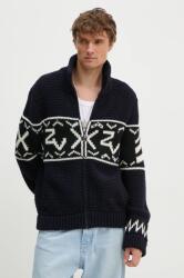 Zadig&Voltaire gyapjú kardigán sötétkék, meleg, KMCA00225 - sötétkék M/L