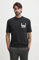 Calvin Klein Jeans pamut póló fekete, férfi, nyomott mintás, J30J326864 - fekete S