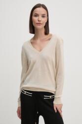 Tommy Hilfiger gyapjú pulóver könnyű, női, bézs, WW0WW43097 - bézs L