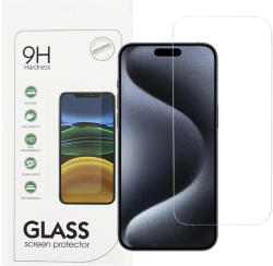 Apple 16 / 15 üvegfólia, tempered glass, előlapi, edzett, 9H, 0.3mm