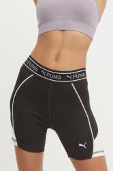 PUMA edzős rövidnadrág Train Strong fekete, mintás, magas derekú, 525042 - fekete S