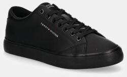 Tommy Hilfiger bőr tornacipő TH HI VULC CORE LOW LEATHER ESS fekete, férfi, FM0FM05041 - fekete Férfi 44