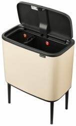 Brabantia Bo Touch 11 + 23 literes érintőfedeles fém szemetes - Bézs (Bontott) (201585/bontott)